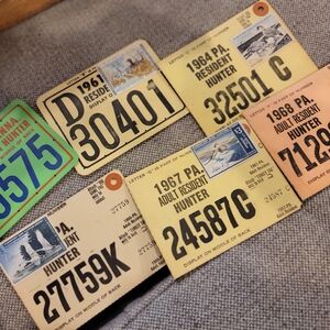 Vintage Pennsylvania Hunting Licenses Collection 1953- 61-64-66-67-68